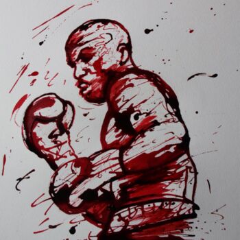 Tekening getiteld "boxe-n-1-dessin-d-i…" door Henri Ibara, Origineel Kunstwerk, Inkt