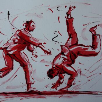 Dibujo titulada "judo-n-4-dessin-d-i…" por Henri Ibara, Obra de arte original, Tinta