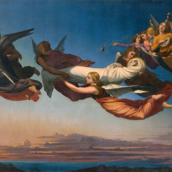 Malerei mit dem Titel "Sainte Catherine d'…" von Henri Lehmann, Original-Kunstwerk, Öl