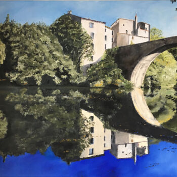 Malarstwo zatytułowany „Pont à Le vigan” autorstwa Henri Papillon, Oryginalna praca, Olej