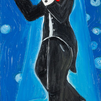 「Le Flutiste」というタイトルの絵画 Henri Wojcikによって, オリジナルのアートワーク, アクリル
