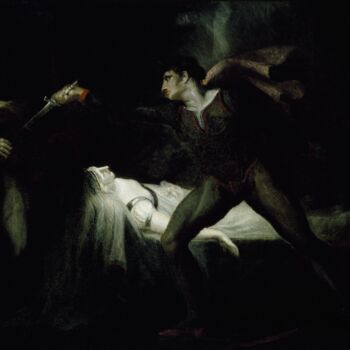 Pittura intitolato "Roméo poignarde Par…" da Henry Fuseli, Opera d'arte originale, Olio