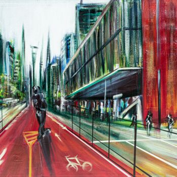 Painting titled "São Paulo city, Bra…" by Hercules Rodriguez, Original Artwork, Acrylic Mounted on Wood Stretcher frame