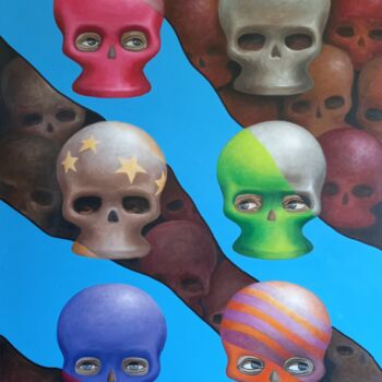 Peinture intitulée "Commedia 3" par Herve Fleury (RV), Œuvre d'art originale, Acrylique Monté sur Châssis en bois