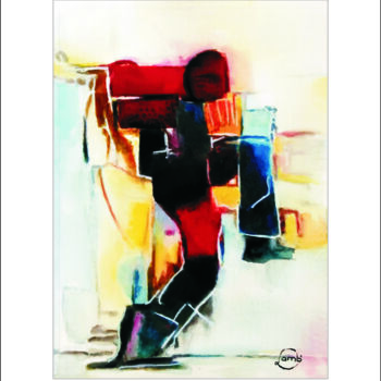 Painting titled "Hip Hop" by Hervé Lamb', Original Artwork, Watercolor