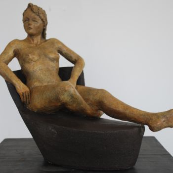 Sculptuur getiteld "Meridienne" door Helene Gobin Langlais, Origineel Kunstwerk, Terra cotta