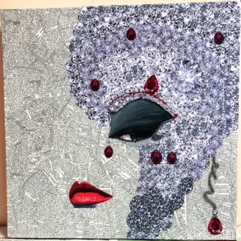 Collages titled "7 carats de matière…" by Hiba Khatib, Original Artwork