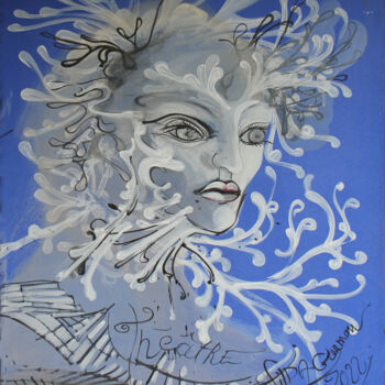 Painting titled "Théatre" by Hilda Garman, Original Artwork, Acrylic Mounted on Wood Stretcher frame