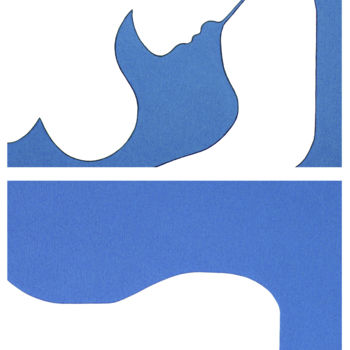 Schilderij getiteld "The blue shadow" door Hildegarde Handsaeme, Origineel Kunstwerk, Acryl Gemonteerd op Aluminium