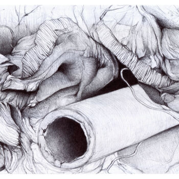 Drawing titled "Black to White #3" by Hilman Hendarsyah, Original Artwork, Ballpoint pen