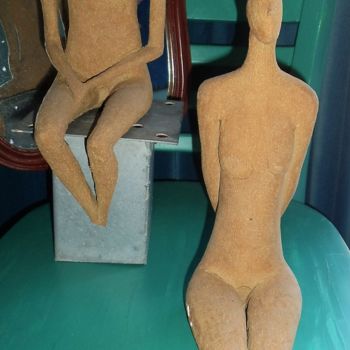 Sculpture titled "Girleens 1& 2" by Hilary Mullany, Original Artwork, Clay