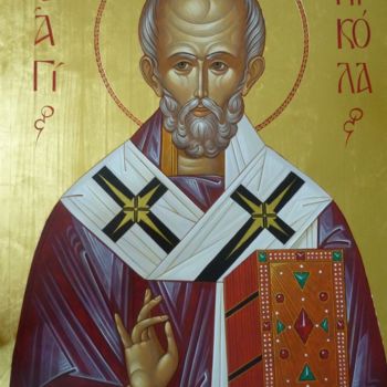 Malarstwo zatytułowany „St. Nicholas the Wo…” autorstwa Sergey Guz, Oryginalna praca, Akryl