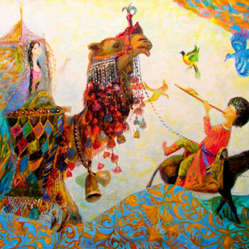 Pintura titulada "Kejebe" por Hojamuhammet Churiyev, Obra de arte original, Oleo