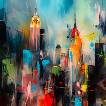 Pintura titulada "New York Colors" por Holger Mühlbauer-Gardemin, Obra de arte original, Acrílico Montado en Bastidor de cam…