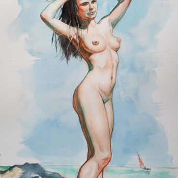 watercolour painting Female nude #21130