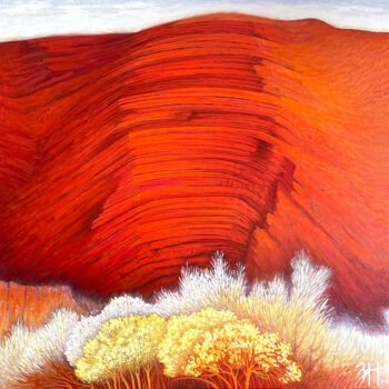 Painting titled "Part of the Canyon" by Hongz Neher, Original Artwork, Acrylic Mounted on Wood Stretcher frame