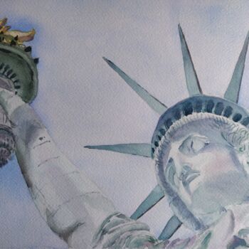 Schilderij getiteld "The Liberty" door Horacio Cobas, Origineel Kunstwerk, Aquarel