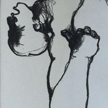 Drawing titled "Accouchement (3° ta…" by Hugo Bartoli, Original Artwork, Charcoal