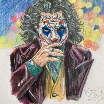Dibujo titulada "Le Joker" por Hugo Caron, Obra de arte original, Lápiz