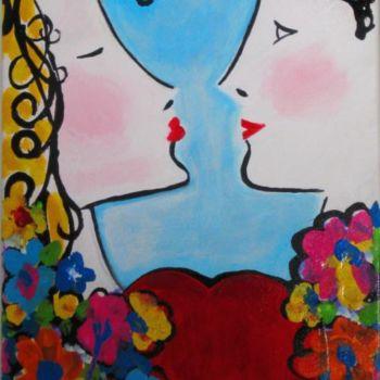 绘画 标题为“The Kiss” 由Hugo Ruggiero "Hr", 原创艺术品, 油
