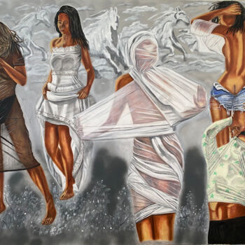 Картина под названием "Sexual Transparency" - Hüseyin Ak, Подлинное произведение искусства, Масло