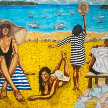 Pintura titulada "Summer Vibes I" por Hüseyin Ak, Obra de arte original, Oleo