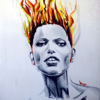 绘画 标题为“Королева огня” 由Яна Венедчук, 原创艺术品, 水彩