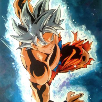 Malerei mit dem Titel "Dragon ball super G…" von Guillaume Troumelen, Original-Kunstwerk, Acryl