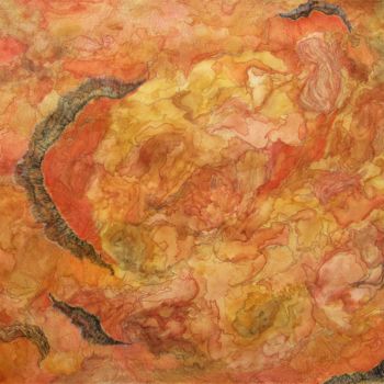 Ζωγραφική με τίτλο "Dérivé de Quercus S…" από Isabelle Stagg, Αυθεντικά έργα τέχνης, Ακουαρέλα