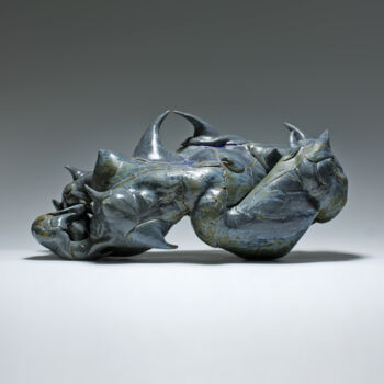 Sculpture titled "Rosier des haies" by Ielizaveta Portnova, Original Artwork, Ceramics