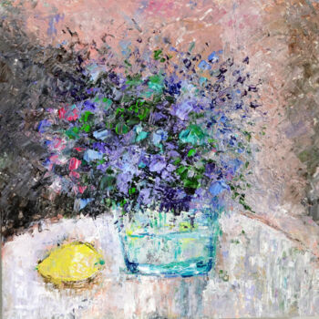Painting titled "Wild Flower Bouquet…" by Indrani Ghosh, Original Artwork, Oil Mounted on Other rigid panel