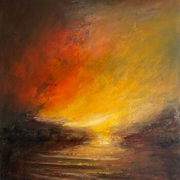 绘画 标题为“sunset on the river” 由Igor Kuzmenko, 原创艺术品, 丙烯