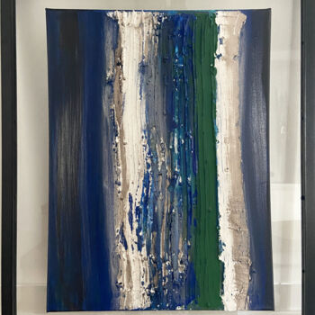 Pintura intitulada "Blue Strates" por Ih Studio Isabelle Hamard, Obras de arte originais, Acrílico