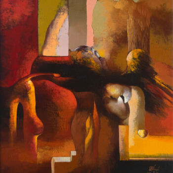 Peinture intitulée "The Hammer and The…" par Ihar Kavaleu, Œuvre d'art originale, Huile