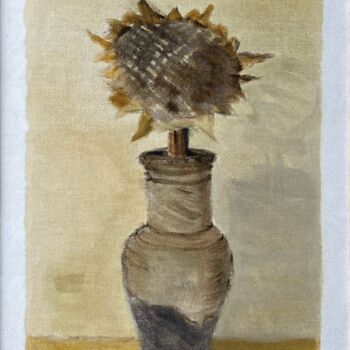 Painting titled "Ukrainian sunflower" by Ihor Ruban, Original Artwork, Oil Mounted on Wood Stretcher frame
