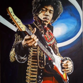 Painting titled "Hendrix 2" by Ike, Original Artwork, Acrylic