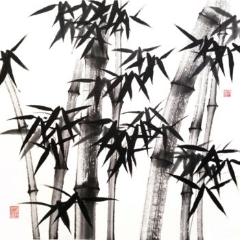 「Bamboo forest- Bamb…」というタイトルの絵画 Ilana Shechterによって, オリジナルのアートワーク, インク
