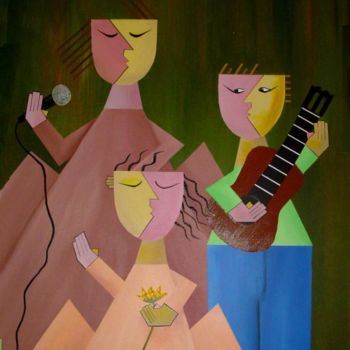 Pittura intitolato "Mis Hijos" da Edna Ildefonso, Opera d'arte originale