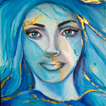 Painting titled "Um sonho azul" by Ildemarina Rodrigo, Original Artwork, Acrylic