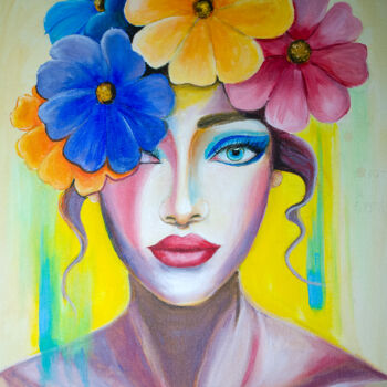 Painting titled "Primavera colorida" by Ildemarina Rodrigo, Original Artwork, Acrylic