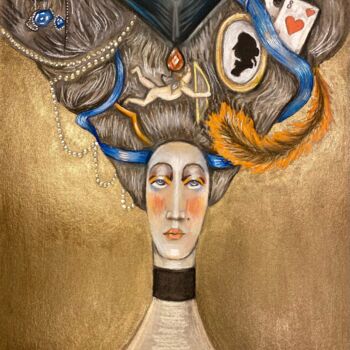Peinture intitulée "Жар-птица Людовика" par Ilia Volkov, Œuvre d'art originale, Pastel