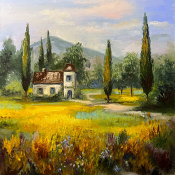 Malerei mit dem Titel "Provence" von Ilona Terekhina, Original-Kunstwerk, Öl