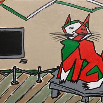 Peinture intitulée "Красный Кот и Черны…" par Imar, Œuvre d'art originale, Acrylique