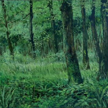 Painting titled "Deep Jungles" by Inaje Dilshan Fernando, Original Artwork, Oil