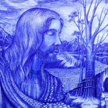 Disegno intitolato "Lo que se pueda ima…" da Infa Inot, Opera d'arte originale, Biro