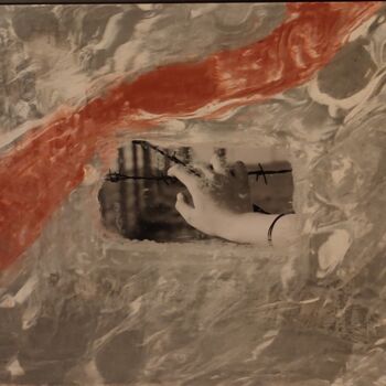 Painting titled "Confini 07" by Marco Bagatin, Original Artwork, Chalk