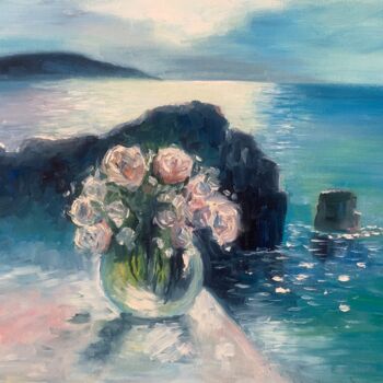 "Roses on the seaside" başlıklı Tablo Inga Savina tarafından, Orijinal sanat, Petrol