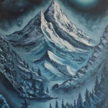 Ζωγραφική με τίτλο "Mountain" από Art Inga Matveeva, Αυθεντικά έργα τέχνης, Λάδι Τοποθετήθηκε στο Ξύλινο πάνελ
