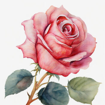 Digital Arts titled "Rose 2" by Ingo Caun, Original Artwork, AI generated image