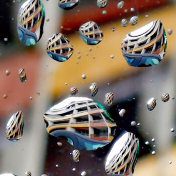 Photographie intitulée "Colorful House Rain…" par Ingrid Blaurock, Œuvre d'art originale, Photographie numérique